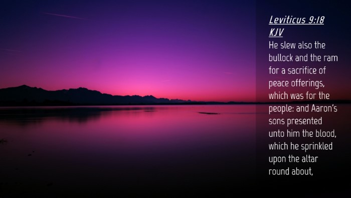Picture 04 - Leviticus 9:18 KJV Desktop Wallpaper - He slew also the bullock and the ram for a - Desktop Bible Verse Wallpaper
