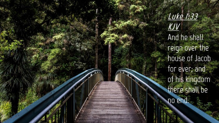 Picture 04 - Luke 1:33 KJV Desktop Wallpaper - And he shall reign over the house of Jacob for - Desktop Bible Verse Wallpaper