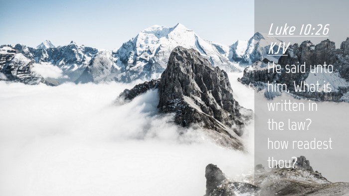 Picture 04 - Luke 10:26 KJV Desktop Wallpaper - He said unto him, What is written in the law? how - Desktop Bible Verse Wallpaper