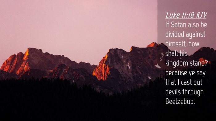 Picture 04 - Luke 11:18 KJV Desktop Wallpaper - If Satan also be divided against himself, how - Desktop Bible Verse Wallpaper