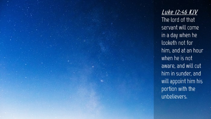 Picture 04 - Luke 12:46 KJV Desktop Wallpaper - The lord of that servant will come in a day when - Desktop Bible Verse Wallpaper
