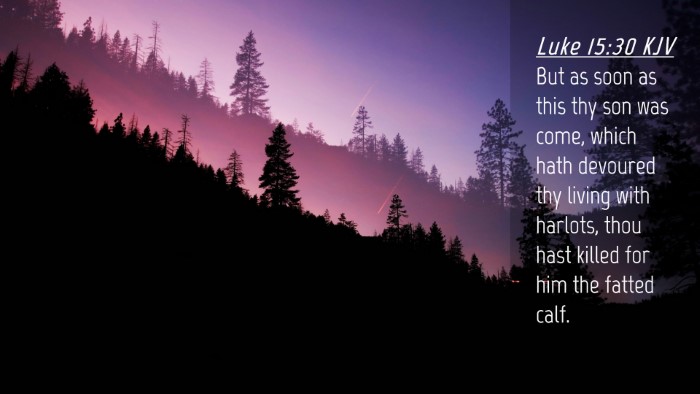 Picture 04 - Luke 15:30 KJV Desktop Wallpaper - But as soon as this thy son was come, which hath - Desktop Bible Verse Wallpaper
