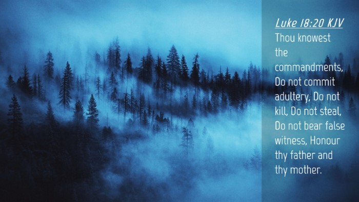 Picture 04 - Luke 18:20 KJV Desktop Wallpaper - Thou knowest the commandments, Do not commit - Desktop Bible Verse Wallpaper