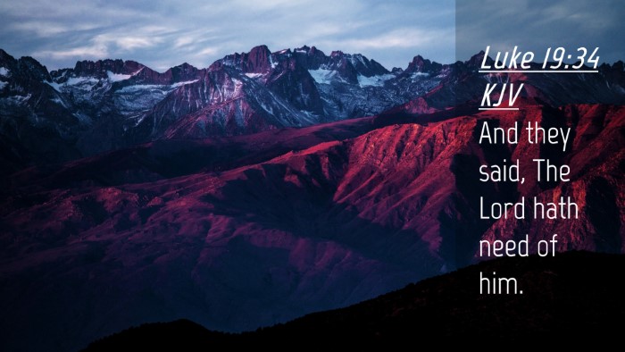 Picture 04 - Luke 19:34 KJV Desktop Wallpaper - And they said, The Lord hath need of - Desktop Bible Verse Wallpaper