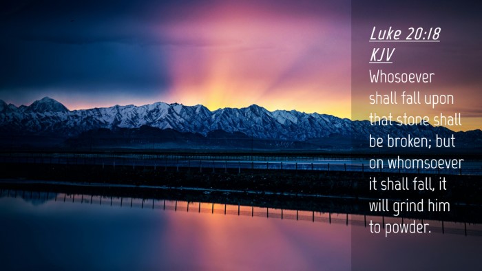 Picture 04 - Luke 20:18 KJV Desktop Wallpaper - Whosoever shall fall upon that stone shall be - Desktop Bible Verse Wallpaper