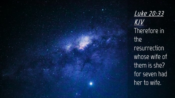 Picture 04 - Luke 20:33 KJV Desktop Wallpaper - Therefore in the resurrection whose wife of them - Desktop Bible Verse Wallpaper