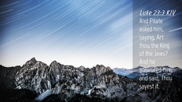 Picture 04 - Luke 23:3 KJV Desktop Wallpaper - And Pilate asked him, saying, Art thou the King - Desktop Bible Verse Wallpaper