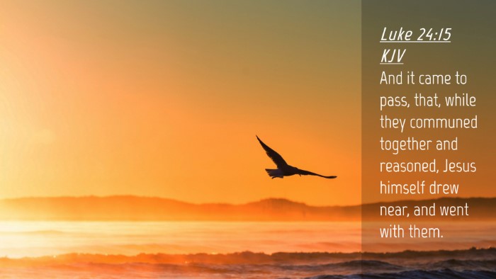 Picture 04 - Luke 24:15 KJV Desktop Wallpaper - And it came to pass, that, while they communed - Desktop Bible Verse Wallpaper
