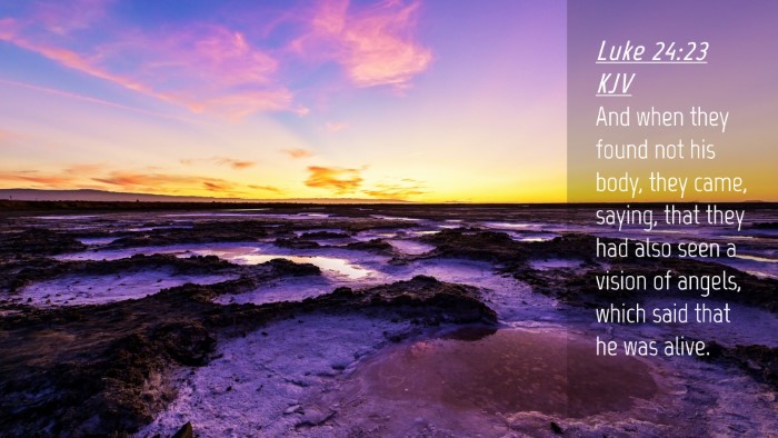 Picture 04 - Luke 24:23 KJV Desktop Wallpaper - And when they found not his body, they came, - Desktop Bible Verse Wallpaper