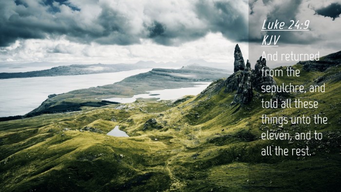 Picture 04 - Luke 24:9 KJV Desktop Wallpaper - And returned from the sepulchre, and told all - Desktop Bible Verse Wallpaper