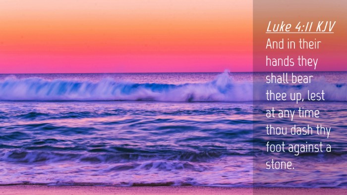 Picture 04 - Luke 4:11 KJV Desktop Wallpaper - And in their hands they shall bear thee up, lest - Desktop Bible Verse Wallpaper