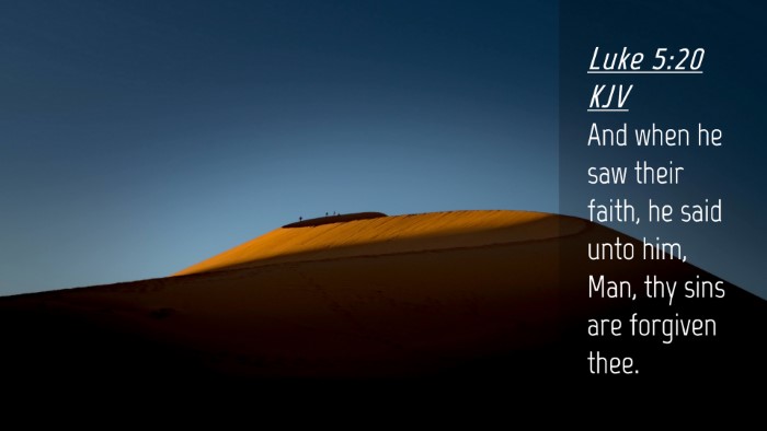 Picture 04 - Luke 5:20 KJV Desktop Wallpaper - And when he saw their faith, he said unto him, - Desktop Bible Verse Wallpaper