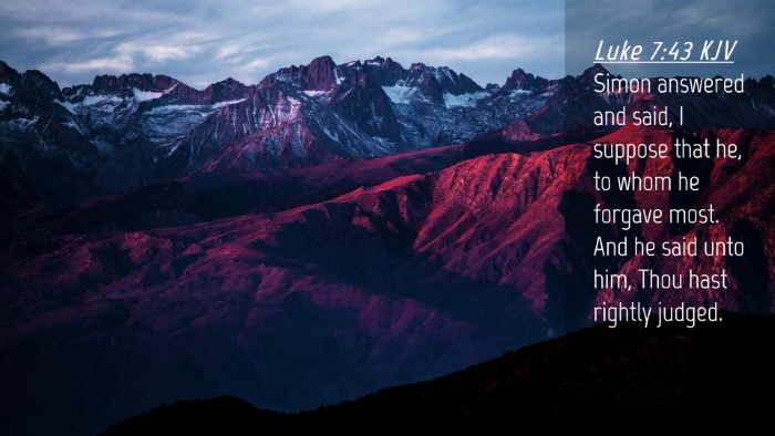 Picture 04 - Luke 7:43 KJV Desktop Wallpaper - Simon answered and said, I suppose that he, to - Desktop Bible Verse Wallpaper