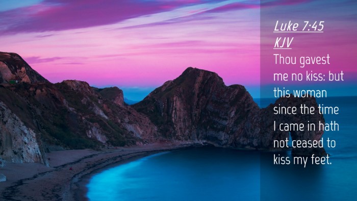 Picture 04 - Luke 7:45 KJV Desktop Wallpaper - Thou gavest me no kiss: but this woman since the - Desktop Bible Verse Wallpaper