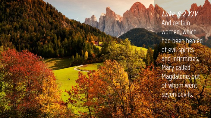 Picture 04 - Luke 8:2 KJV Desktop Wallpaper - And certain women, which had been healed of evil - Desktop Bible Verse Wallpaper