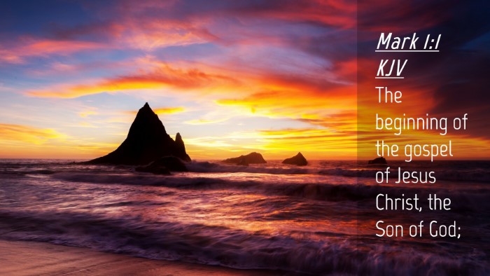 Picture 04 - Mark 1:1 KJV Desktop Wallpaper - The beginning of the gospel of Jesus Christ, the - Desktop Bible Verse Wallpaper