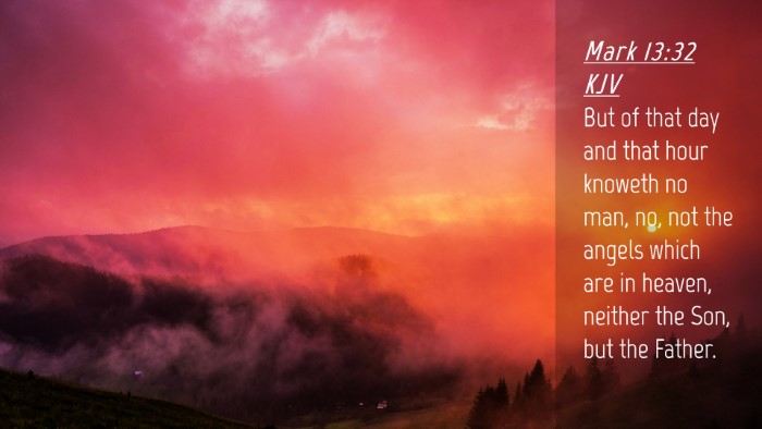 Picture 04 - Mark 13:32 KJV Desktop Wallpaper - But of that day and that hour knoweth no man, no, - Desktop Bible Verse Wallpaper