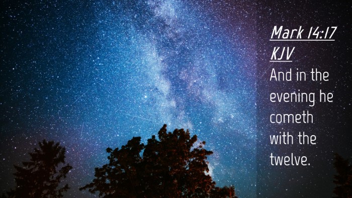 Picture 04 - Mark 14:17 KJV Desktop Wallpaper - And in the evening he cometh with the - Desktop Bible Verse Wallpaper