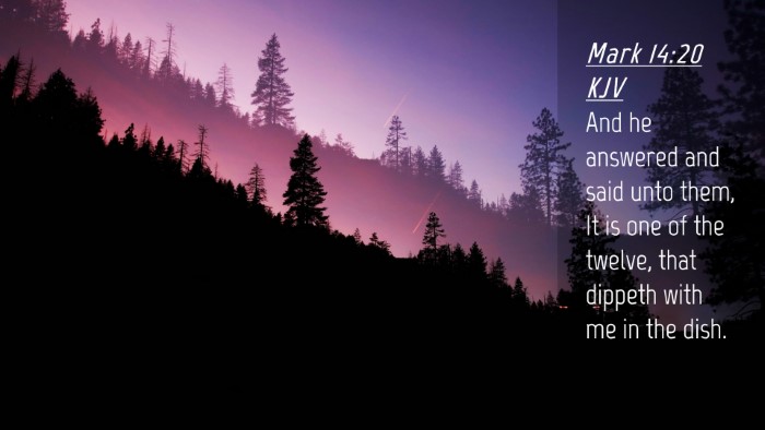 Picture 04 - Mark 14:20 KJV Desktop Wallpaper - And he answered and said unto them, It is one of - Desktop Bible Verse Wallpaper