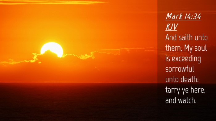 Picture 04 - Mark 14:34 KJV Desktop Wallpaper - And saith unto them, My soul is exceeding - Desktop Bible Verse Wallpaper