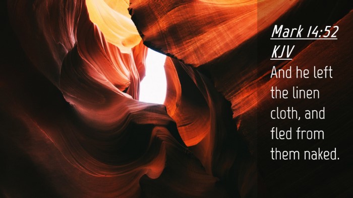 Picture 04 - Mark 14:52 KJV Desktop Wallpaper - And he left the linen cloth, and fled from them - Desktop Bible Verse Wallpaper