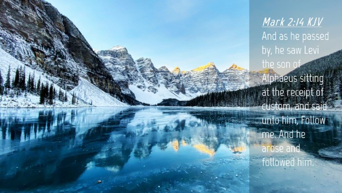 Picture 04 - Mark 2:14 KJV Desktop Wallpaper - And as he passed by, he saw Levi the son of - Desktop Bible Verse Wallpaper