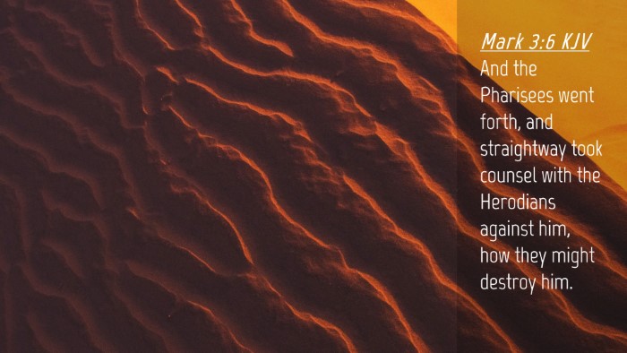 Picture 04 - Mark 3:6 KJV Desktop Wallpaper - And the Pharisees went forth, and straightway - Desktop Bible Verse Wallpaper