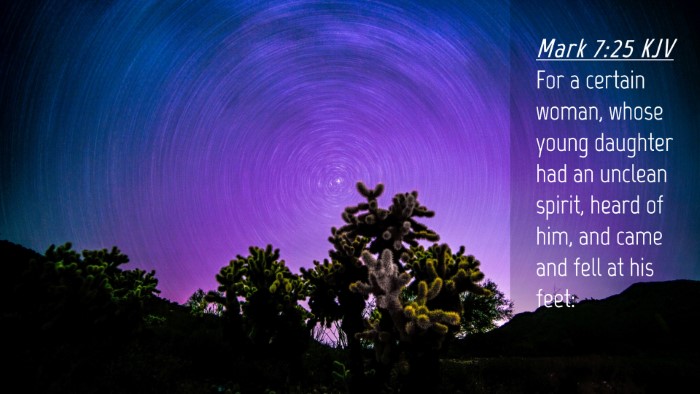 Picture 04 - Mark 7:25 KJV Desktop Wallpaper - For a certain woman, whose young daughter had an - Desktop Bible Verse Wallpaper