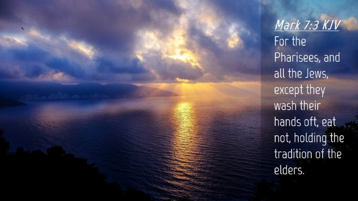 Picture 04 - Mark 7:3 KJV Desktop Wallpaper - For the Pharisees, and all the Jews, except they - Desktop Bible Verse Wallpaper
