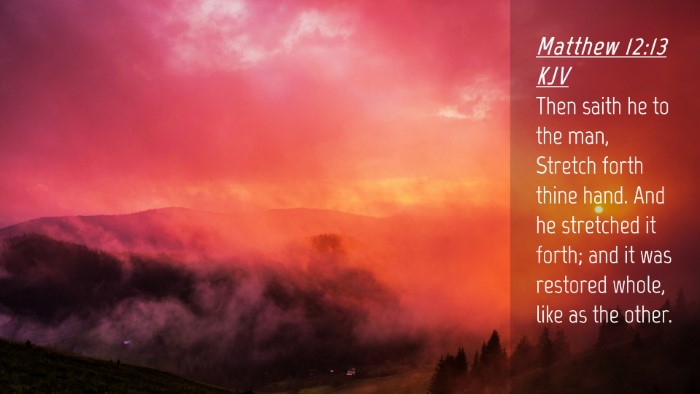 Picture 04 - Matthew 12:13 KJV Desktop Wallpaper - Then saith he to the man, Stretch forth thine - Desktop Bible Verse Wallpaper