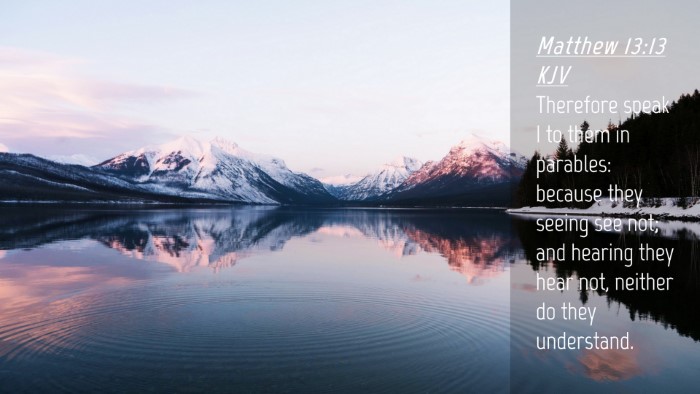 Picture 04 - Matthew 13:13 KJV Desktop Wallpaper - Therefore speak I to them in parables: because - Desktop Bible Verse Wallpaper
