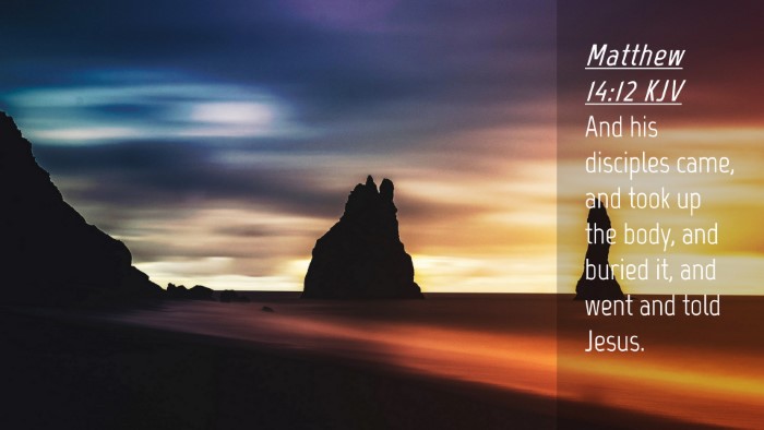 Picture 04 - Matthew 14:12 KJV Desktop Wallpaper - And his disciples came, and took up the body, and - Desktop Bible Verse Wallpaper