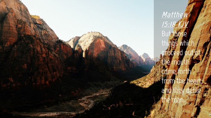 Picture 04 - Matthew 15:18 KJV Desktop Wallpaper - But those things which proceed out of the mouth - Desktop Bible Verse Wallpaper