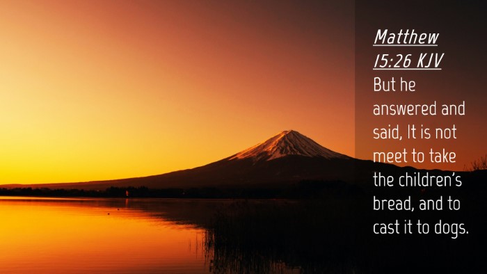 Picture 04 - Matthew 15:26 KJV Desktop Wallpaper - But he answered and said, It is not meet to take - Desktop Bible Verse Wallpaper