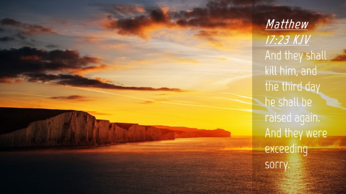 Picture 04 - Matthew 17:23 KJV Desktop Wallpaper - And they shall kill him, and the third day he - Desktop Bible Verse Wallpaper