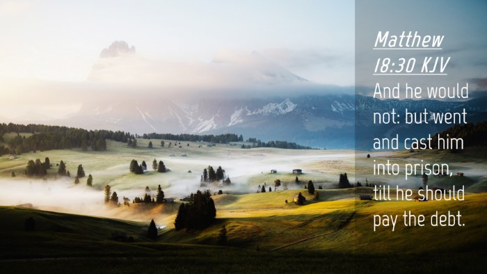 Picture 04 - Matthew 18:30 KJV Desktop Wallpaper - And he would not: but went and cast him into - Desktop Bible Verse Wallpaper