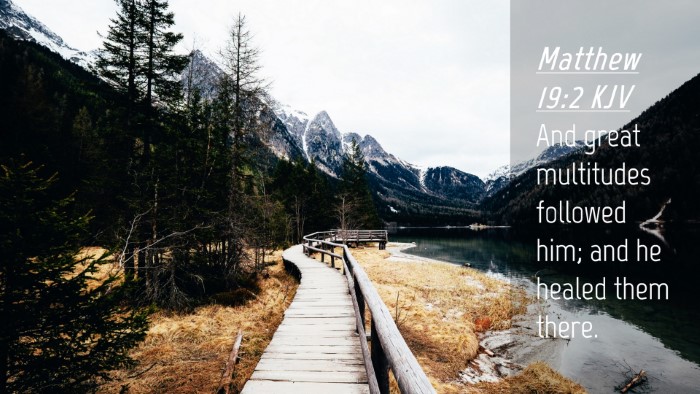 Picture 04 - Matthew 19:2 KJV Desktop Wallpaper - And great multitudes followed him; and he healed - Desktop Bible Verse Wallpaper