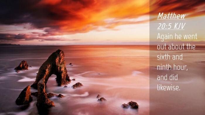 Picture 04 - Matthew 20:5 KJV Desktop Wallpaper - Again he went out about the sixth and ninth hour, - Desktop Bible Verse Wallpaper