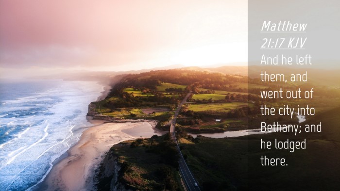 Picture 04 - Matthew 21:17 KJV Desktop Wallpaper - And he left them, and went out of the city into - Desktop Bible Verse Wallpaper