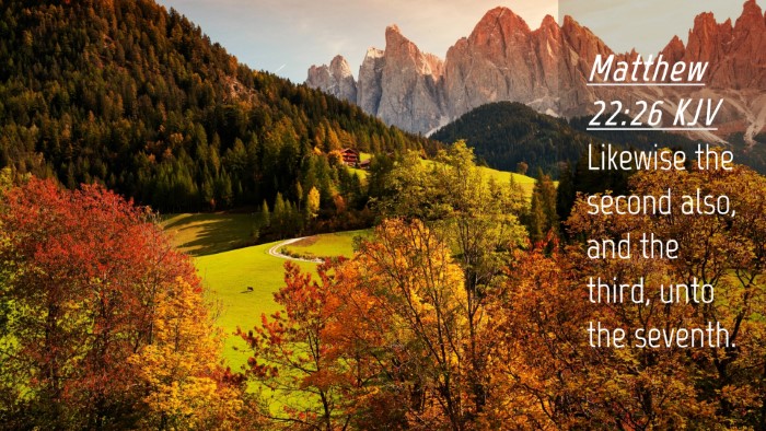 Picture 04 - Matthew 22:26 KJV Desktop Wallpaper - Likewise the second also, and the third, unto the - Desktop Bible Verse Wallpaper