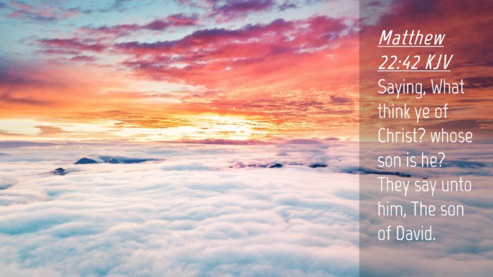 Picture 04 - Matthew 22:42 KJV Desktop Wallpaper - Saying, What think ye of Christ? whose son is he? - Desktop Bible Verse Wallpaper
