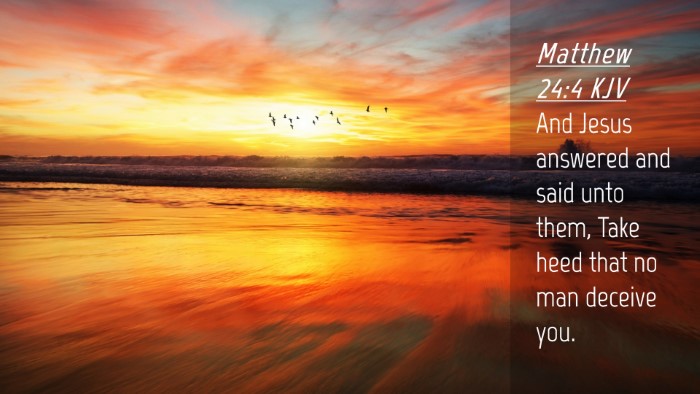 Picture 04 - Matthew 24:4 KJV Desktop Wallpaper - And Jesus answered and said unto them, Take heed - Desktop Bible Verse Wallpaper