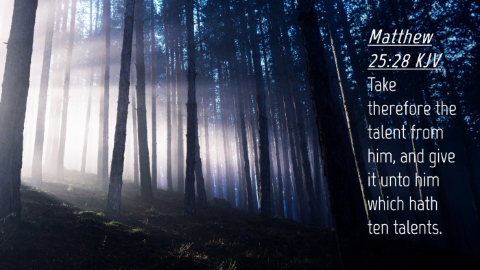 Picture 04 - Matthew 25:28 KJV Desktop Wallpaper - Take therefore the talent from him, and give it - Desktop Bible Verse Wallpaper