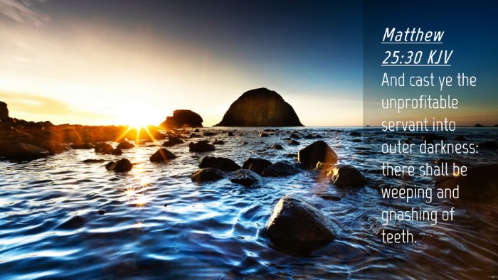Picture 04 - Matthew 25:30 KJV Desktop Wallpaper - And cast ye the unprofitable servant into outer - Desktop Bible Verse Wallpaper