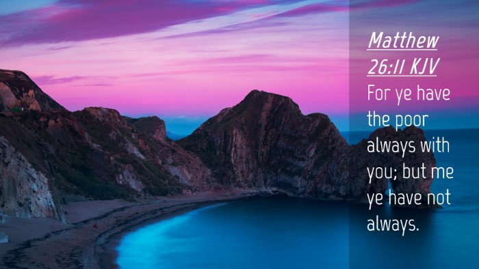 Picture 04 - Matthew 26:11 KJV Desktop Wallpaper - For ye have the poor always with you; but me ye - Desktop Bible Verse Wallpaper