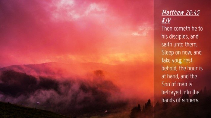 Picture 04 - Matthew 26:45 KJV Desktop Wallpaper - Then cometh he to his disciples, and saith unto - Desktop Bible Verse Wallpaper