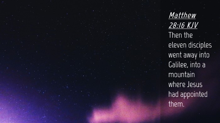 Picture 04 - Matthew 28:16 KJV Desktop Wallpaper - Then the eleven disciples went away into Galilee, - Desktop Bible Verse Wallpaper