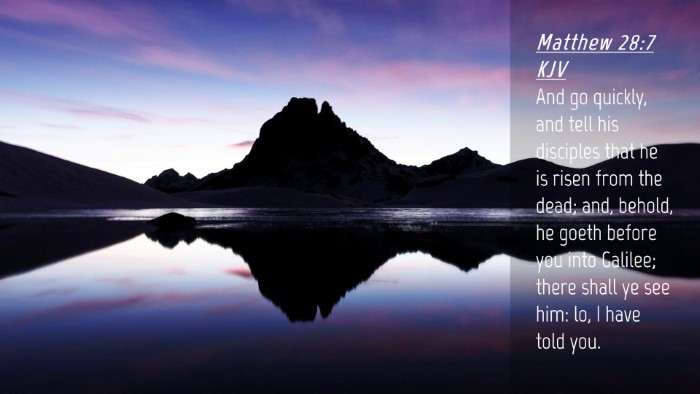 Picture 04 - Matthew 28:7 KJV Desktop Wallpaper - And go quickly, and tell his disciples that he is - Desktop Bible Verse Wallpaper