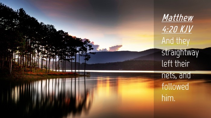 Picture 04 - Matthew 4:20 KJV Desktop Wallpaper - And they straightway left their nets, and - Desktop Bible Verse Wallpaper