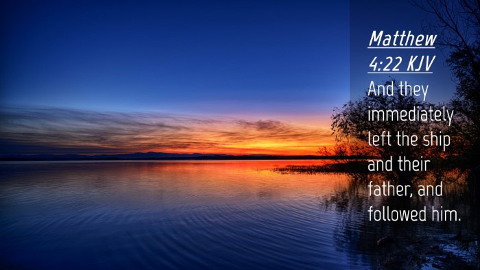 Picture 04 - Matthew 4:22 KJV Desktop Wallpaper - And they immediately left the ship and their - Desktop Bible Verse Wallpaper